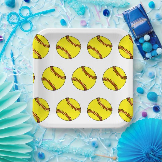 Borden voor Softball-papier Papieren Bordje (Feest)
