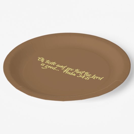 Borden voor Thanksgiving papier "Smaak en zie" Papieren Bordje (Gekanteld)