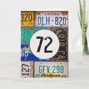 Borden voor vergunningen voor 72e verjaardag kaart