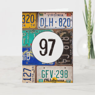 Borden voor vergunningen voor 97e verjaardag kaart