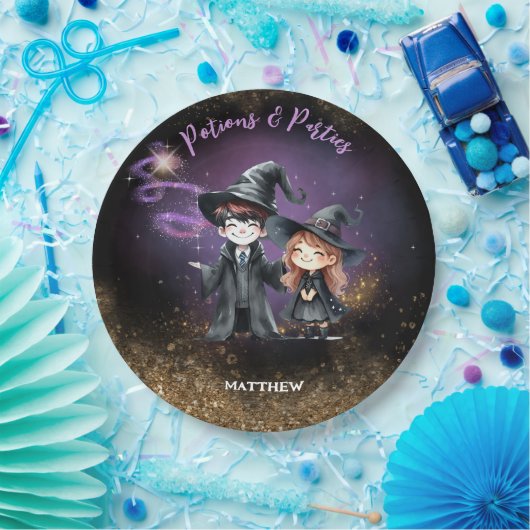 BORDEN Wizards en heksen Custom Verjaardagsfeest Papieren Bordje (Feest)