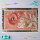 Border Art Poppy Flower Textured effect Abstract Tissuepapier (Craft)