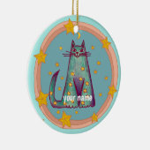 Border Cat Keramisch Ornament (Rechts)