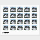 Border Collie aan het Werk Vierkante Sticker (Vel)