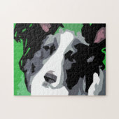 Border Collie Abstracte Hond Legpuzzel (Horizontaal)