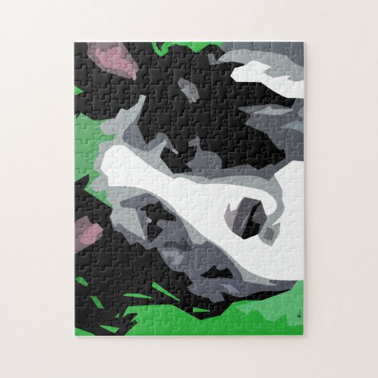 Border Collie Abstracte Hond Legpuzzel (Verticaal)