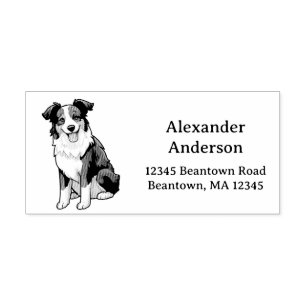 Border Collie Adres personaliseren Rubberstempel