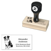 Border Collie Adres personaliseren Rubberstempel (Gestempeld)