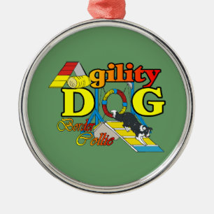 Border Collie Agility Metalen Ornament