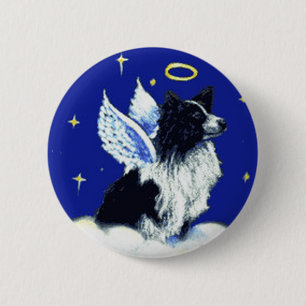 Border Collie Angel Pin Ronde Button 5,7 Cm