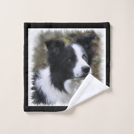 Border collie art (Gant de toilette)