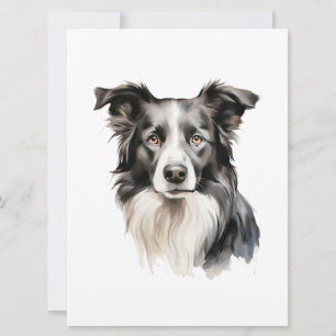 Border Collie Art Border Collie print Border Colli Save The Date