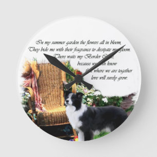 Border Collie Art Gifts Ronde Klok