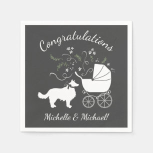 Border Collie-Baby shower Servet