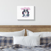 Border Collie BC Zombie Dog Halloween Essential T- Canvas Afdruk (Insitu (Slaapkamer))