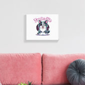 Border Collie BC Zombie Dog Halloween Essential T- Canvas Afdruk (Insitu (Woonkamer))