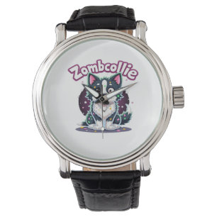 Border Collie BC Zombie Dog Halloween Essential T- Horloge