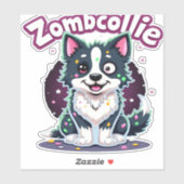 Border Collie BC Zombie Dog Halloween Essential T- Sticker (Vel)