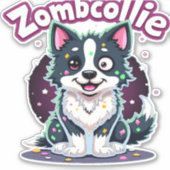 Border Collie BC Zombie Dog Halloween Essential T- Sticker (Voorkant)