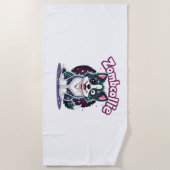 Border Collie BC Zombie Dog Halloween Essential T- Strandlaken (Voorkant)