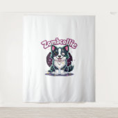 Border Collie BC Zombie Dog Halloween Essential T- Wandkleed (Voorkant)