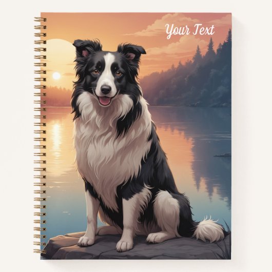 Border Collie bij het meer Notitieboek (Voorkant)