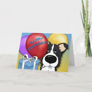 Border Collie Birthday Card Kaart