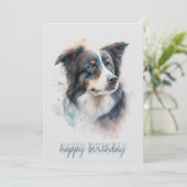 Border Collie Birthday Kaart (Staand voorkant)