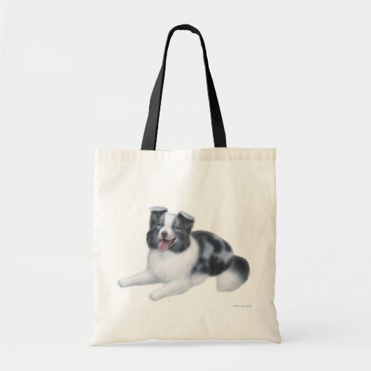 Border Collie Blue Merle Canvas tas (Voorkant)