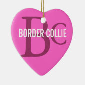 Border Collie Breed Monogram Keramisch Ornament (Rechts)