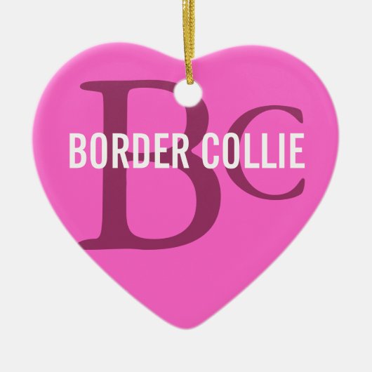 Border Collie Breed Monogram Keramisch Ornament (Voorkant)