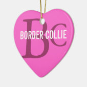 Border Collie Breed Monogram Keramisch Ornament (Links)