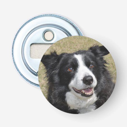 Border Collie Button Flesopener (Voorkant)