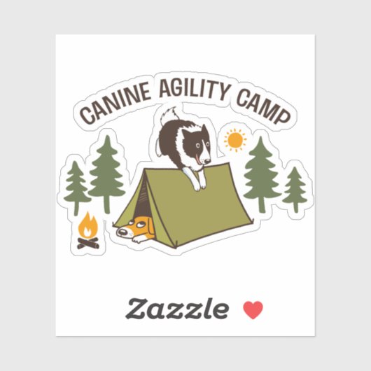 Border Collie Canine Agility Camp Fun Dog Sticker (Vel)