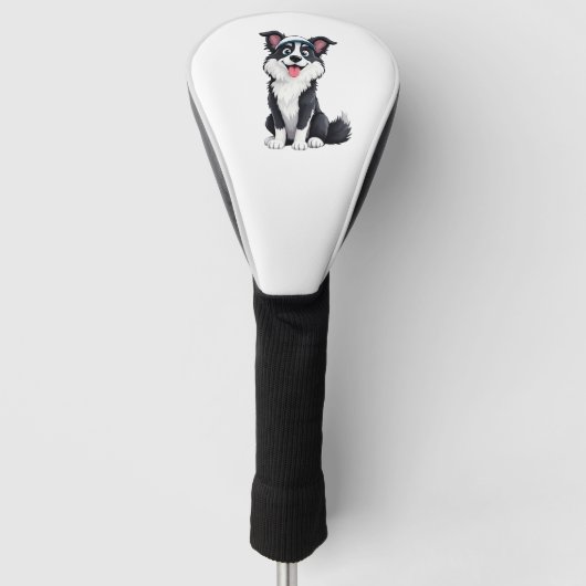 Border Collie Cartoon Golfheadcover (Voorkant)