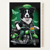Border Collie Chien Conduisant Vélo St. Patrick's  (Dos)