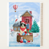 Border Collie Chien Dans Maison de Noël enneigée (Dos)