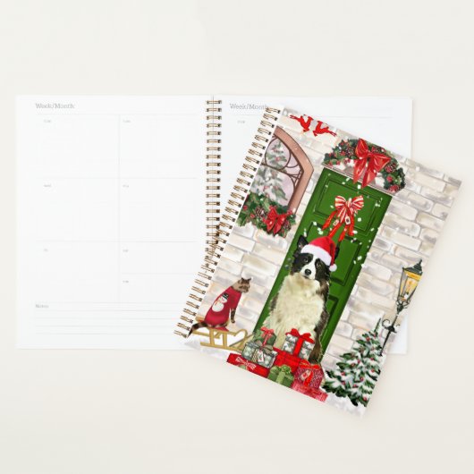 Border Collie Chien Noël (Devant avec enveloppe)