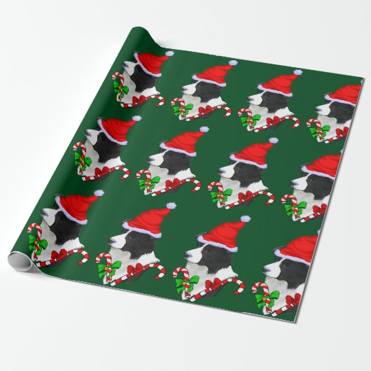 Border Collie Christmas Cadeaupapier (Uitgerold)