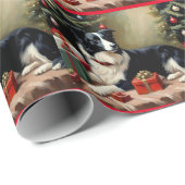Border Collie Christmas Cadeaupapier (Rol Hoek)