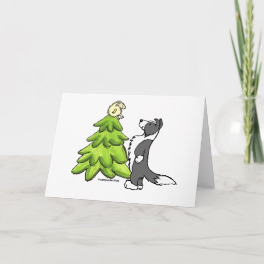 Border Collie Christmas Feestdagen Kaart (Voorkant)