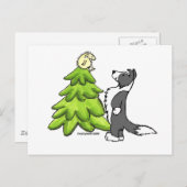 Border Collie Christmas Feestdagenkaart (Voorkant / Achterkant)