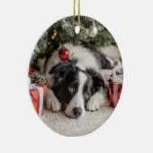 Border Collie Christmas Keramisch Ornament (Rechts)