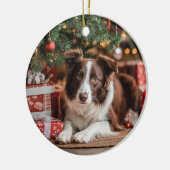 Border Collie Christmas Keramisch Ornament (Links)