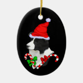 Border Collie Christmas Keramisch Ornament (Voorkant)