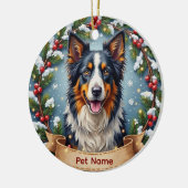 Border Collie Christmas Keramisch Ornament (Links)
