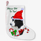 Border Collie Christmas Kleine Kerstsok (Voorkant)
