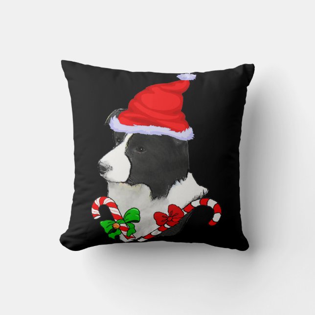 Border Collie Christmas Kussen (Voorkant)