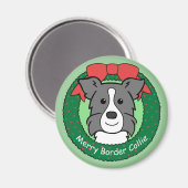 Border Collie Christmas Magneet (Voorkant / Achterkant)
