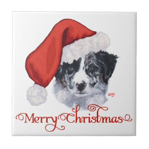 Border Collie Christmas Tegeltje